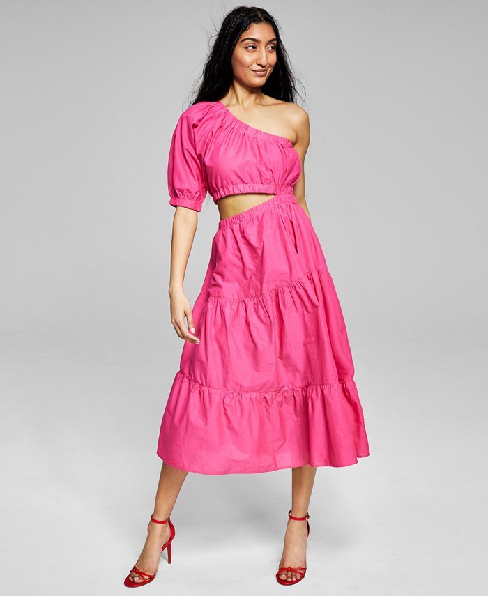 And Now This Women's Cotton Cutout One-Shoulder Dress & Reviews - Dresses - Women - Macy's | Macys (US)