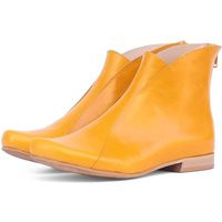 Yellow Mustard Leather Ankle Boots For Women Bold & Minimalist Design | Etsy (US)