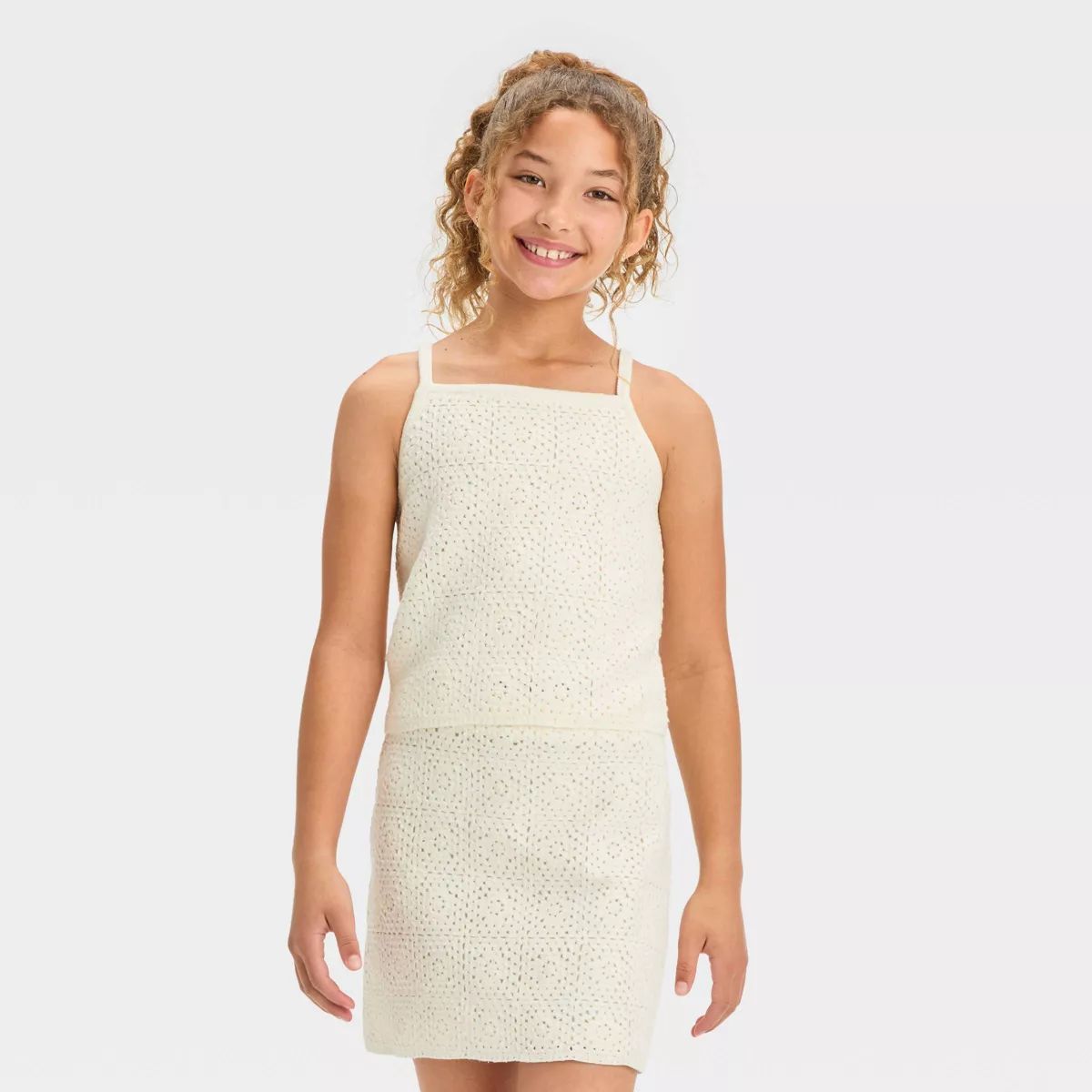 Girls' Crochet Knit Granny Square Tank Top - art class™ | Target