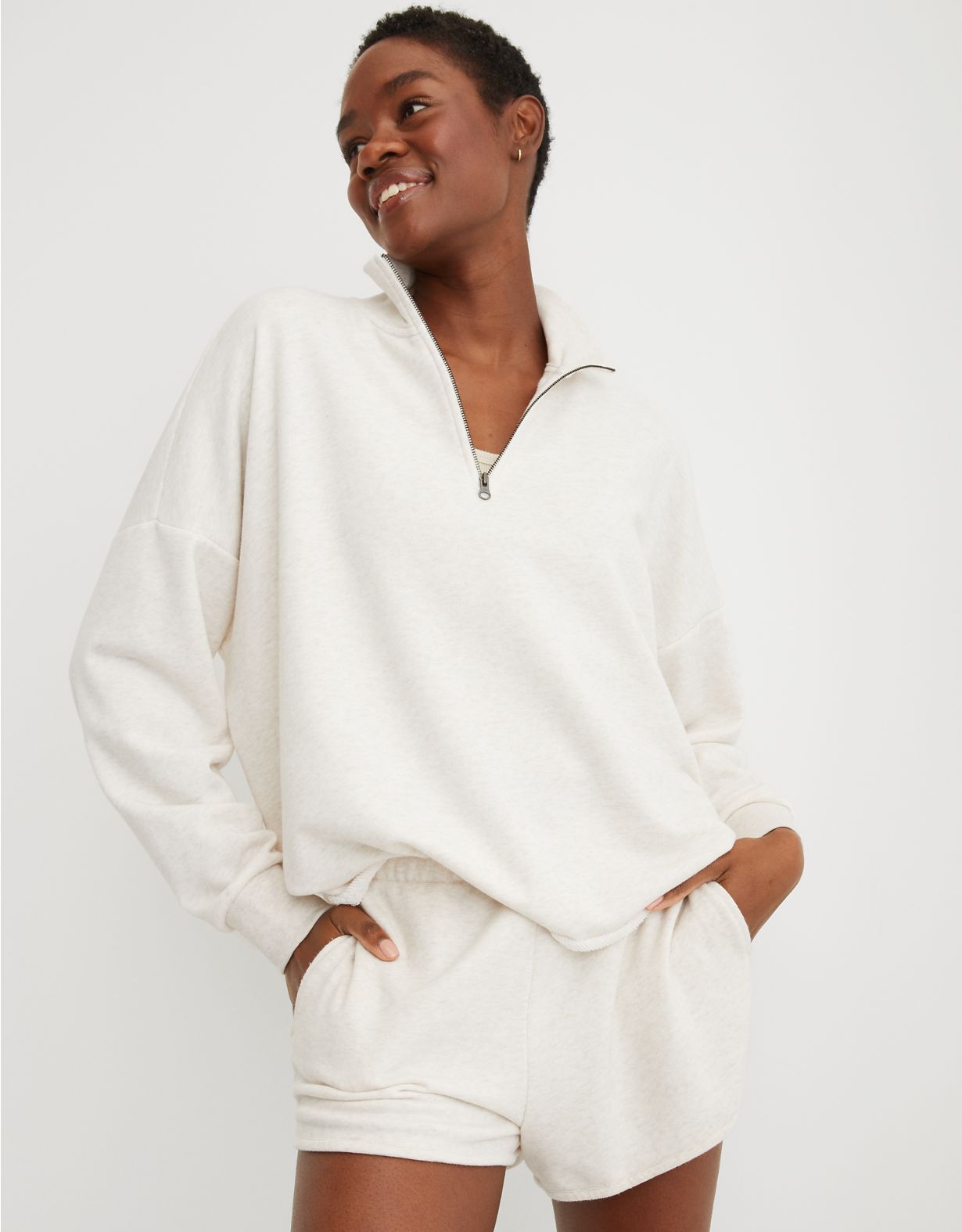 Aerie Sunday Soft Quarter Zip Sweatshirt | American Eagle Outfitters (US & CA)