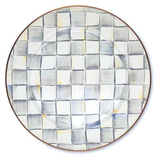 Sterling Check Enamel Charger/Plate | MacKenzie-Childs