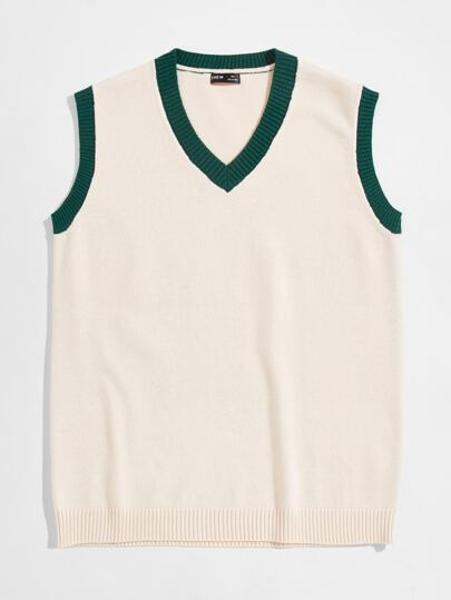 SHEIN Men Rib-knit Sweater Vest | SHEIN