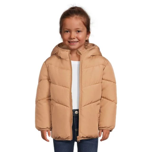 Swiss Tech Baby and Toddler Girls Puffer Jacket with Hood, Sizes 12M-5T - Walmart.com | Walmart (US)