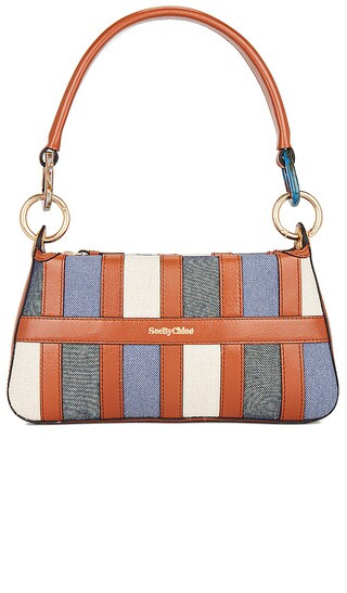 Tilda Baguette Patchwork Bag in Denim | Revolve Clothing (Global)