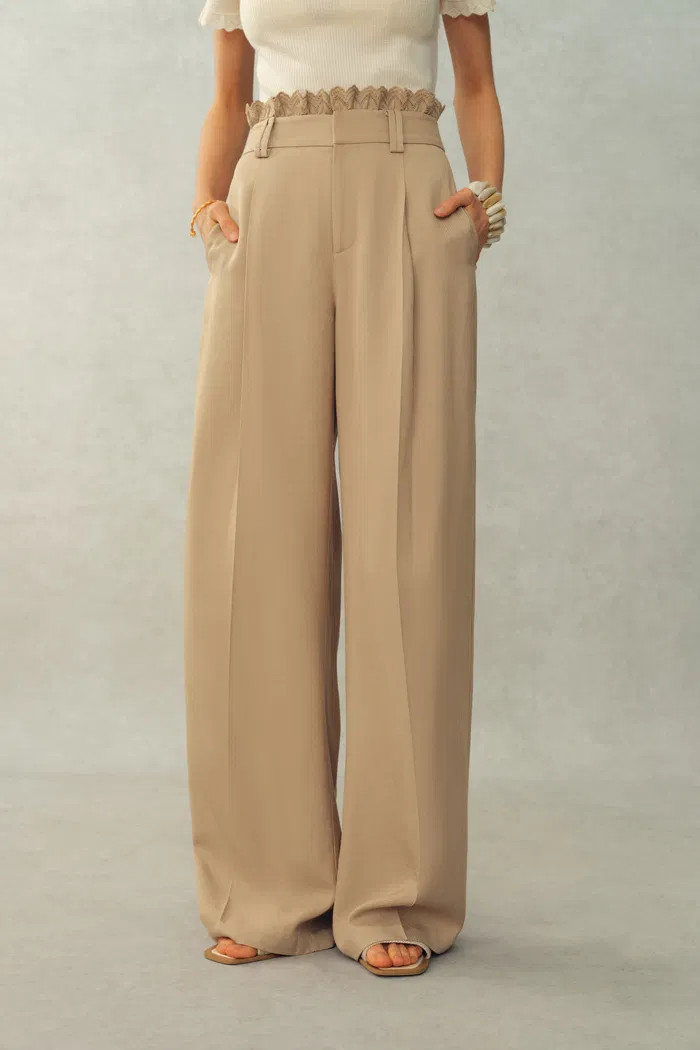 Clemence Lace Waist Pants in Premium Acetate | Fabrique