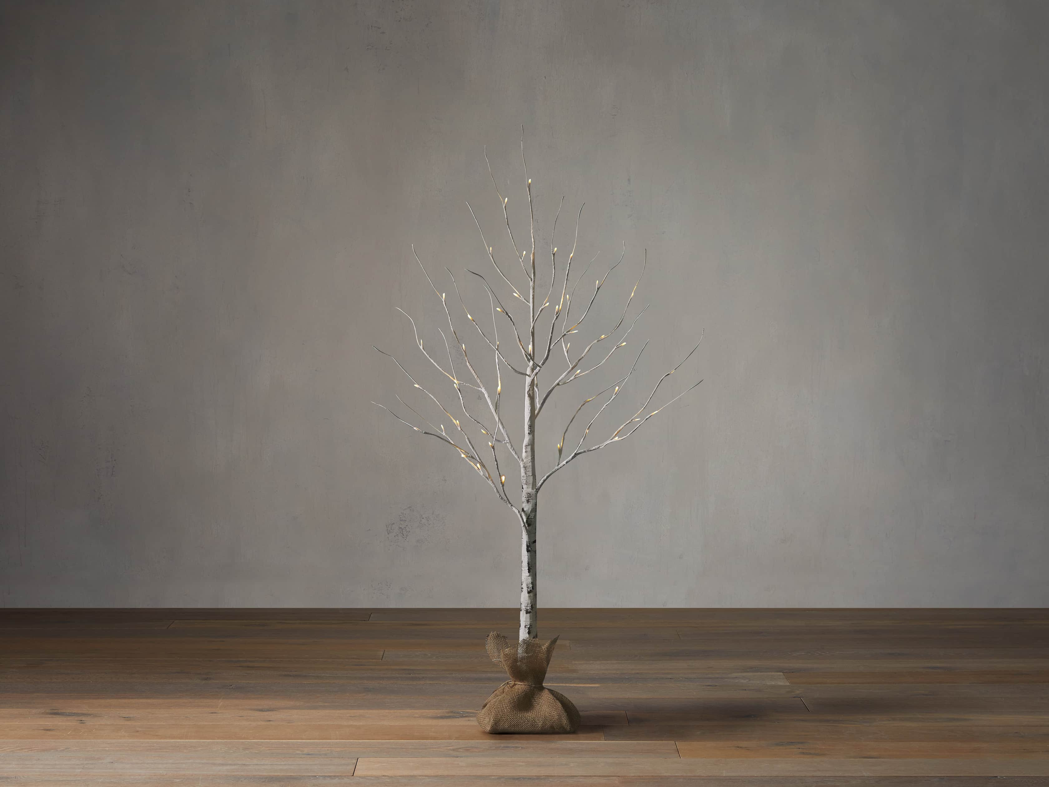 Aurora Lighted Faux Birch Tree | Arhaus