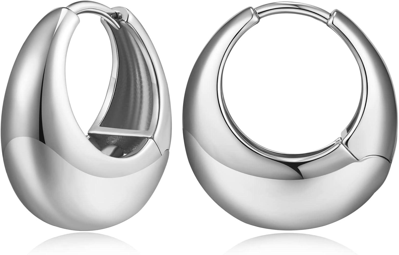 Gold Hoop Earrings Chunky Gold Huggie Earrings for Women Girls 18K Gold Plated Earrings Hypoaller... | Amazon (US)