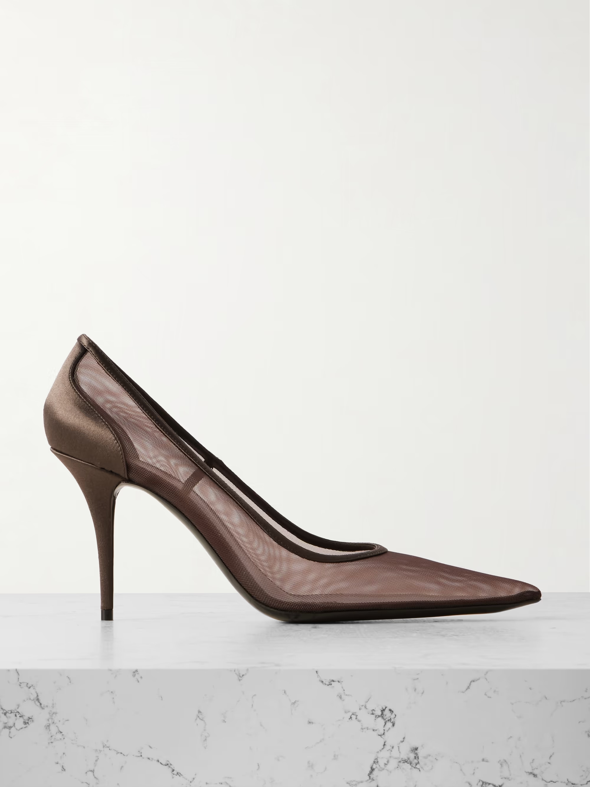 Norma satin-trimmed mesh pumps | NET-A-PORTER (UK & EU)