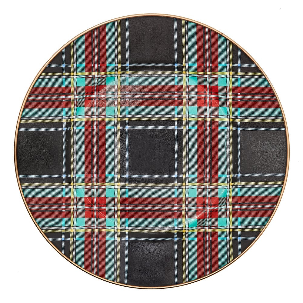 Tartan Black Dinner Plate | MacKenzie-Childs