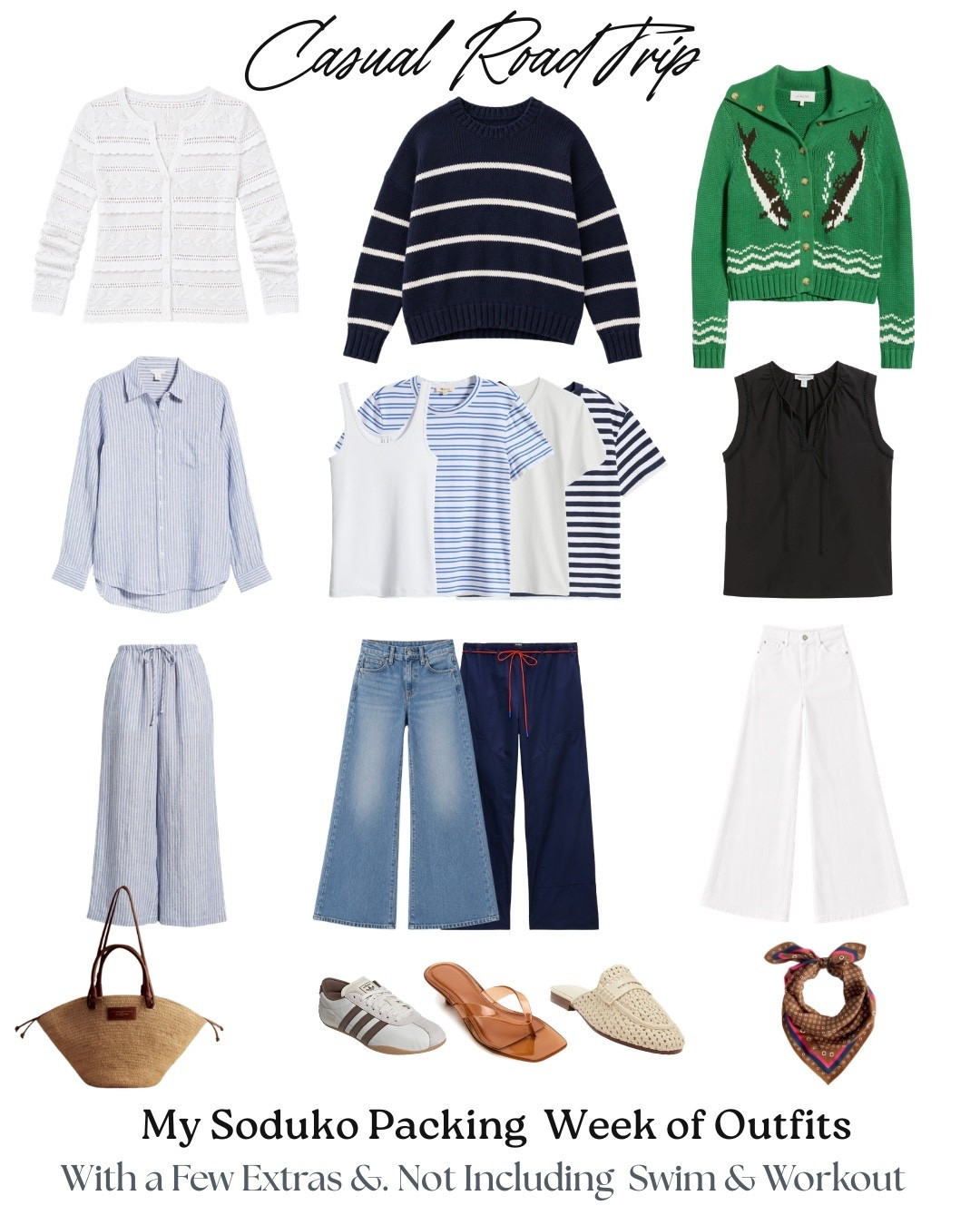 My packing list for a casual road trip. 

PAIGE Anessa - if between sizes, size down. 
Mother lemon twist if between sizes for WHITE I went up. I wear a 25/26  in the white. I’m wearing a 26.
All other items fit TTS.

#LTKPetite #LTKOver40 #LTKootd