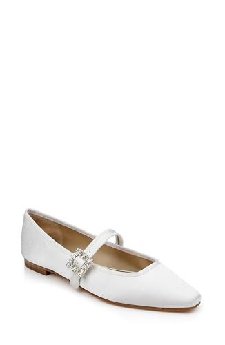 Badgley Mischka's Brystol Mary Jane Flat, Ivory, 8.5 | Amazon (US)