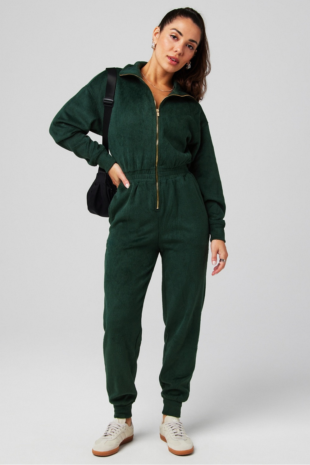 Cozy Cord Zip Onesie | Fabletics - North America