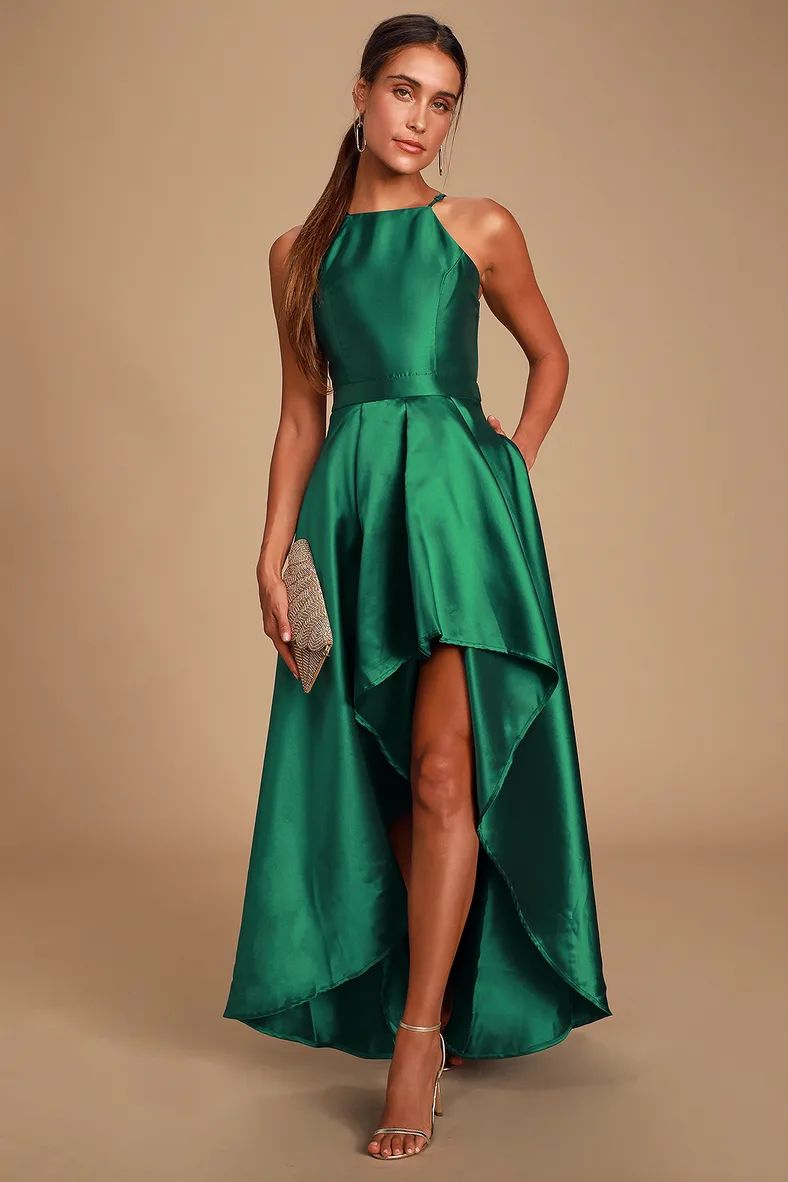 Broadway Show Emerald Green High-Low Maxi Dress | Lulus (US)