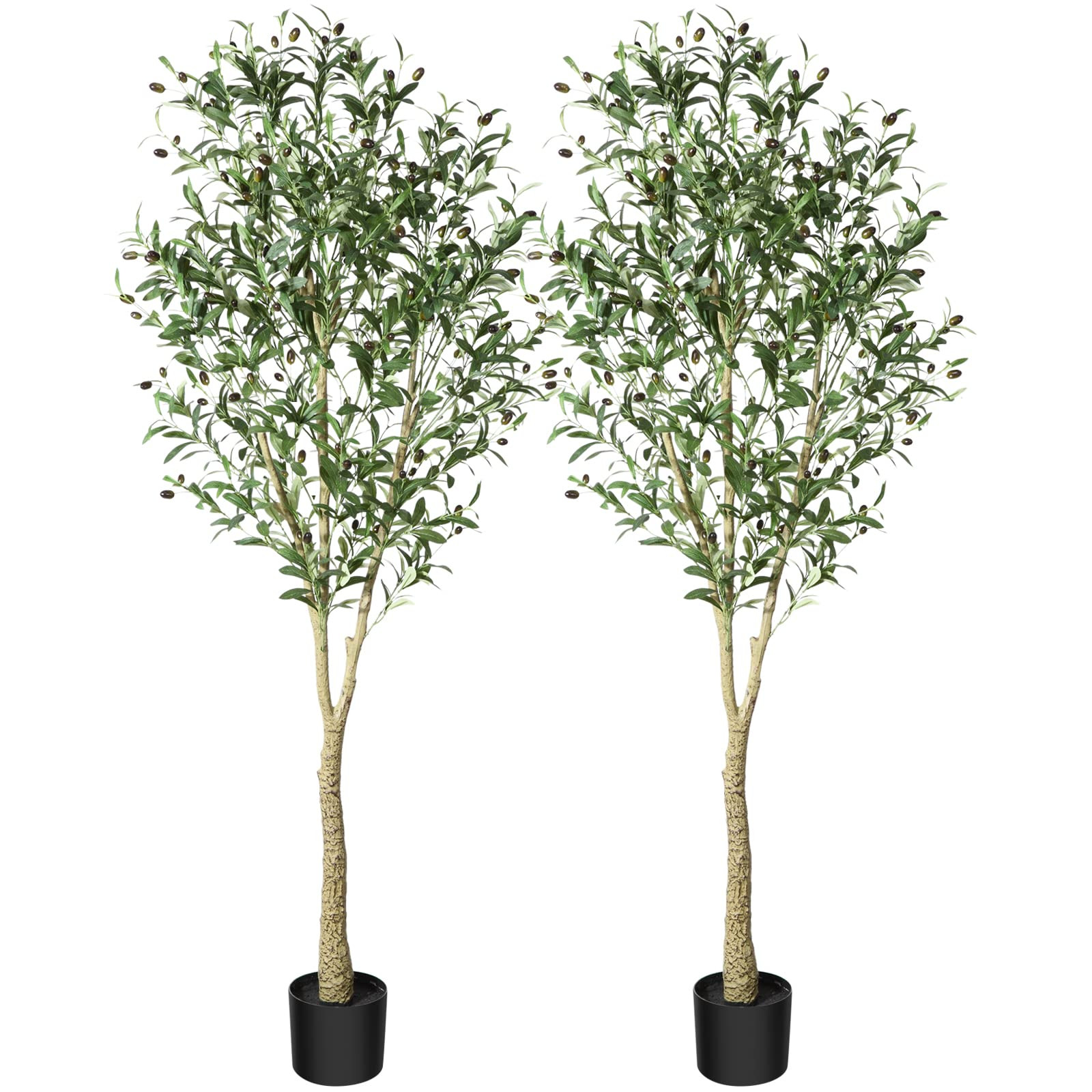 CROSOFMI Artificial Olive Tree Plant 6 Feet Fake Topiary Silk Tree, Perfect Faux Plants in Pot fo... | Amazon (US)