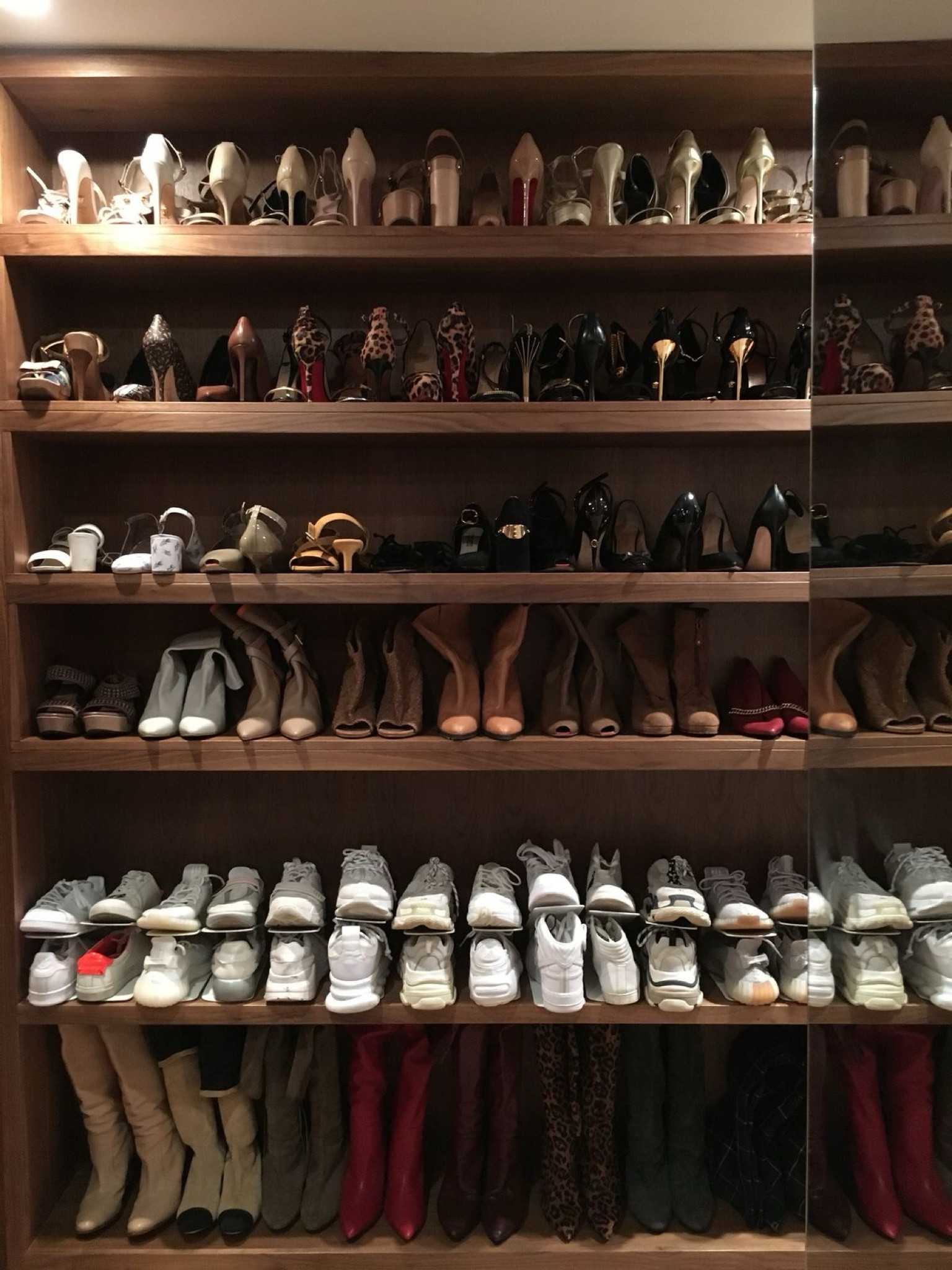 for this client's shoe closet we used space saving shoe organizers for her sneakers giving her twice the storage. 

since they're adjustable, you can fit different size shoes as needed. 

#LTKHome