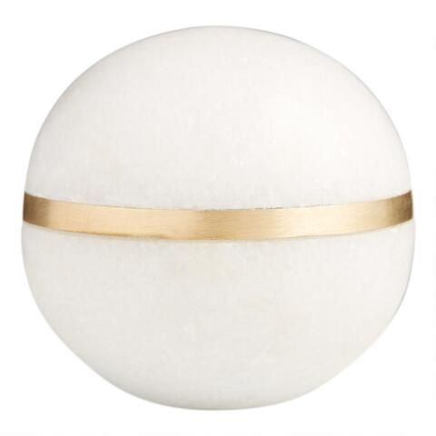 Marble Sphere With Brass Inlay Decor | World Market