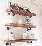 Liam Farmhouse Shelves, Rustic Shelf, Kitchen Wall Shelves, Small-20"Lx10"D | Amazon (US)