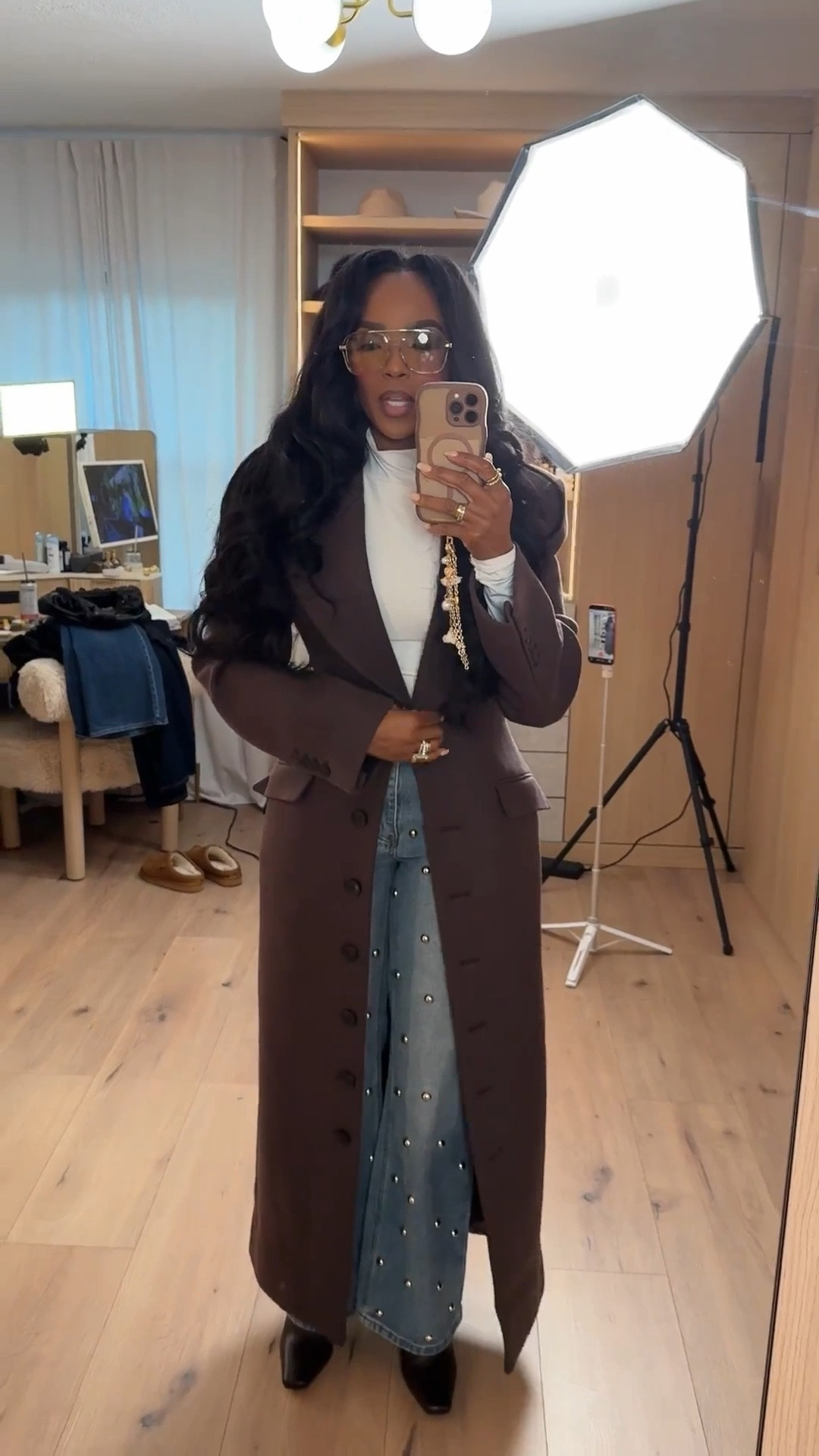 Effortlessly polished with a modern edge.
This @Express look pairs a sleek white turtleneck with statement studded jeans and a tailored long coat for an elevated everyday outfit that still feels cool and wearable. The mix of clean basics and subtle sparkle makes this one easy to dress up or down.

Perfect for casual workdays, brunch, shopping days, dinner plans, and city outings.

📏 Sizing:
Top: Small
Jeans: 27 Long
Coat: Small
Boots: True to size

📏 Measurements:
5’4” · 138 lbs · 34D · 27” waist · 40” hips

Studded denim styling, neutral fall outfits, elevated casual looks, modern everyday outfits, chic layering inspiration.

Follow me on Instagram and YouTube @kirasfashionfinds

#LTKPetite #LTKootd