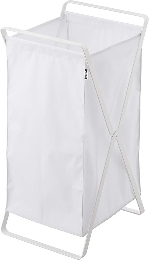 YAMAZAKI home 2484 Laundry Basket-Foldable Storage Hamper Organizer, One Size, White | Amazon (US)