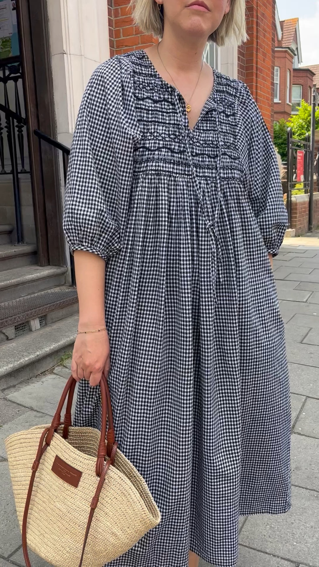 Organic Cotton Midi Smock Dress, Marks&Spencer, Straw Basket Bag, Sezane Paris, Gold Necklace, Missoma 

#LTKstyletip #LTKeurope #LTKSeasonal
