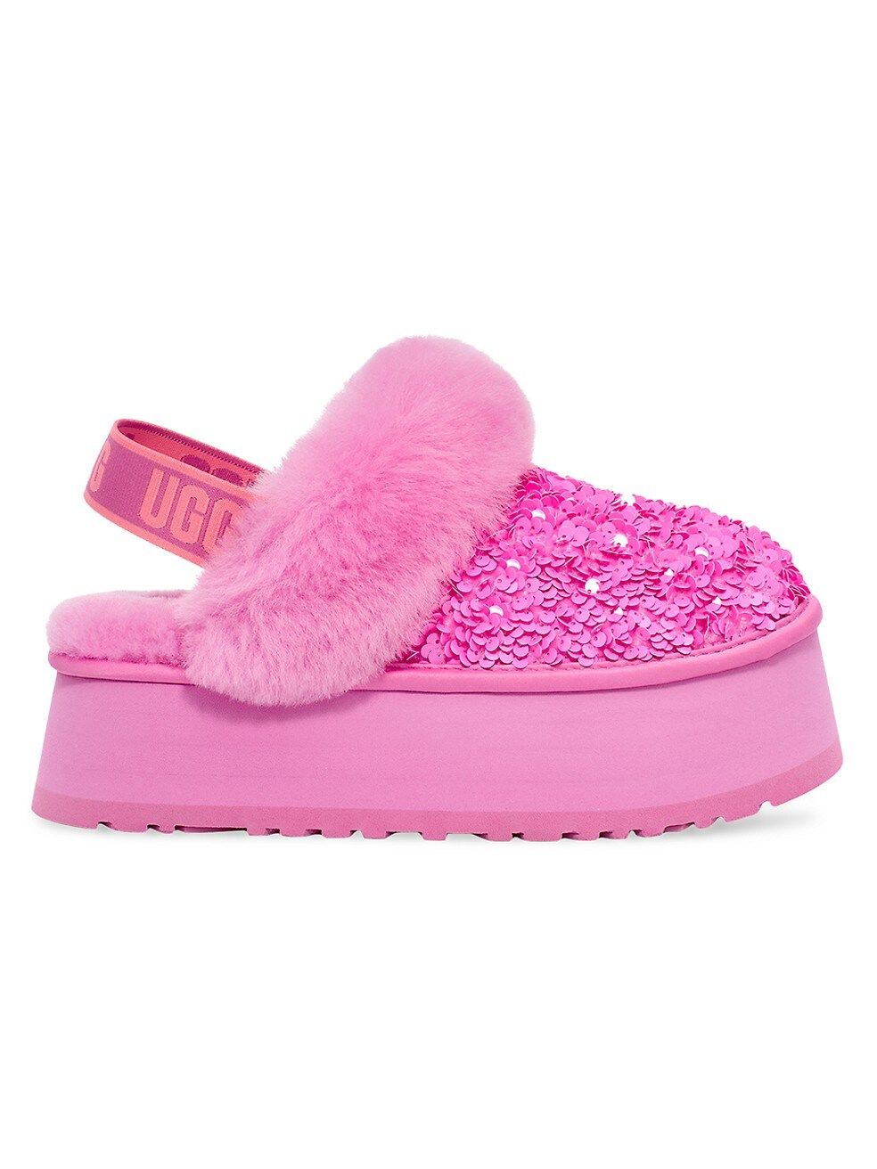 UGG Echinacea Funkette Chunky Sequin Suede Platform Slippers | Saks Fifth Avenue