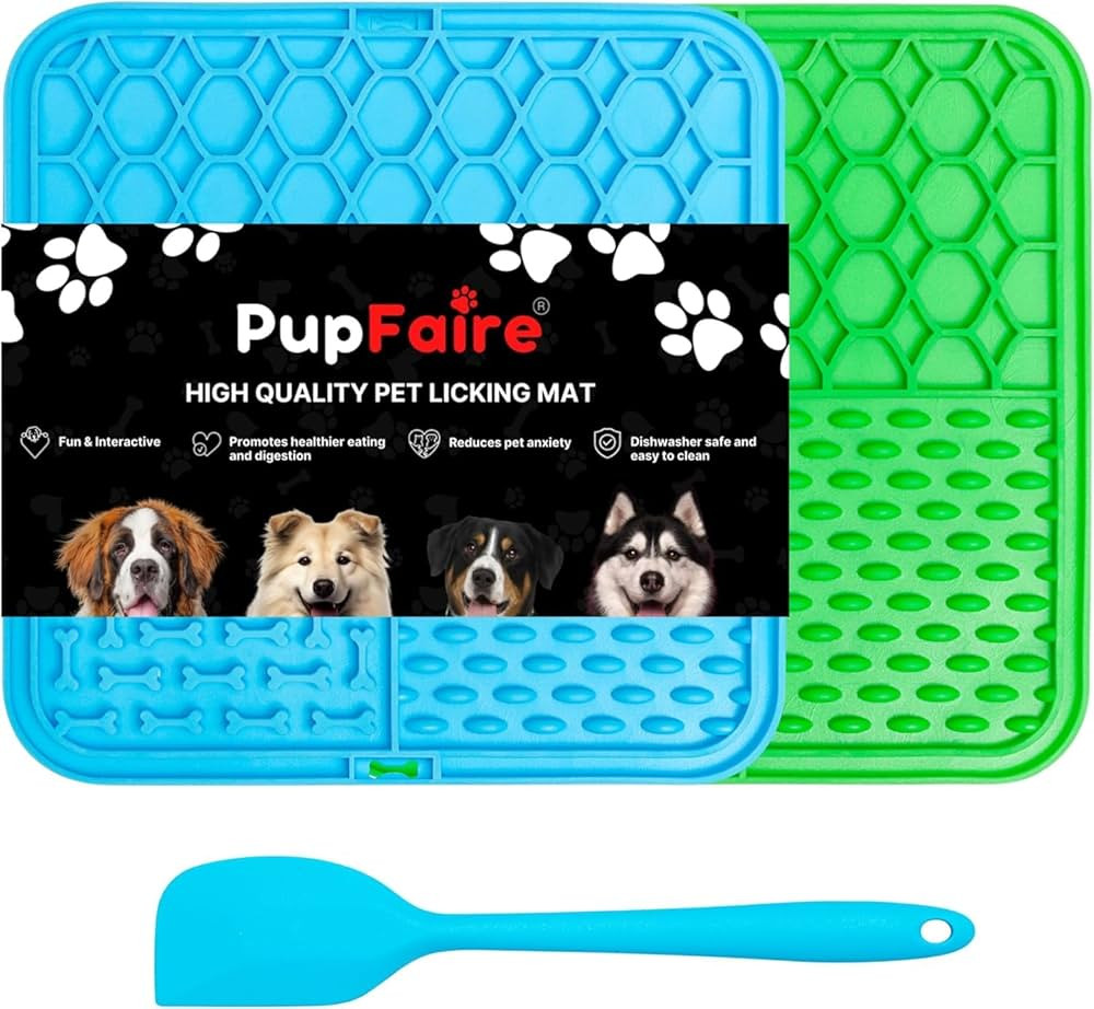 PupFaire Dog Lick Mat 2 Pack(Large) with Suction Cups, Slow Feeder & Dog Anxiety Relief, Cat Lick... | Amazon (US)