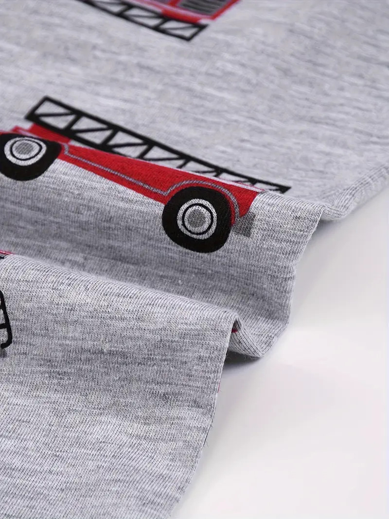 Boy's Fire Truck Pattern Pajama Set Short Sleeve T shirt - Temu Australia | Temu Affiliate Program