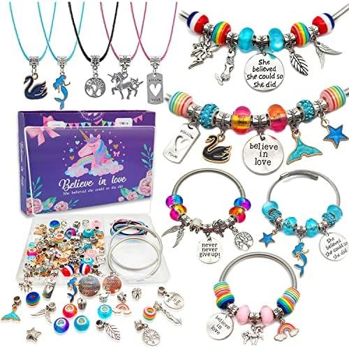 Klmars Charm Bracelet Making Kit,Jewelry Making Supplies Beads,Unicorn/Mermaid Crafts Gifts Set f... | Amazon (US)