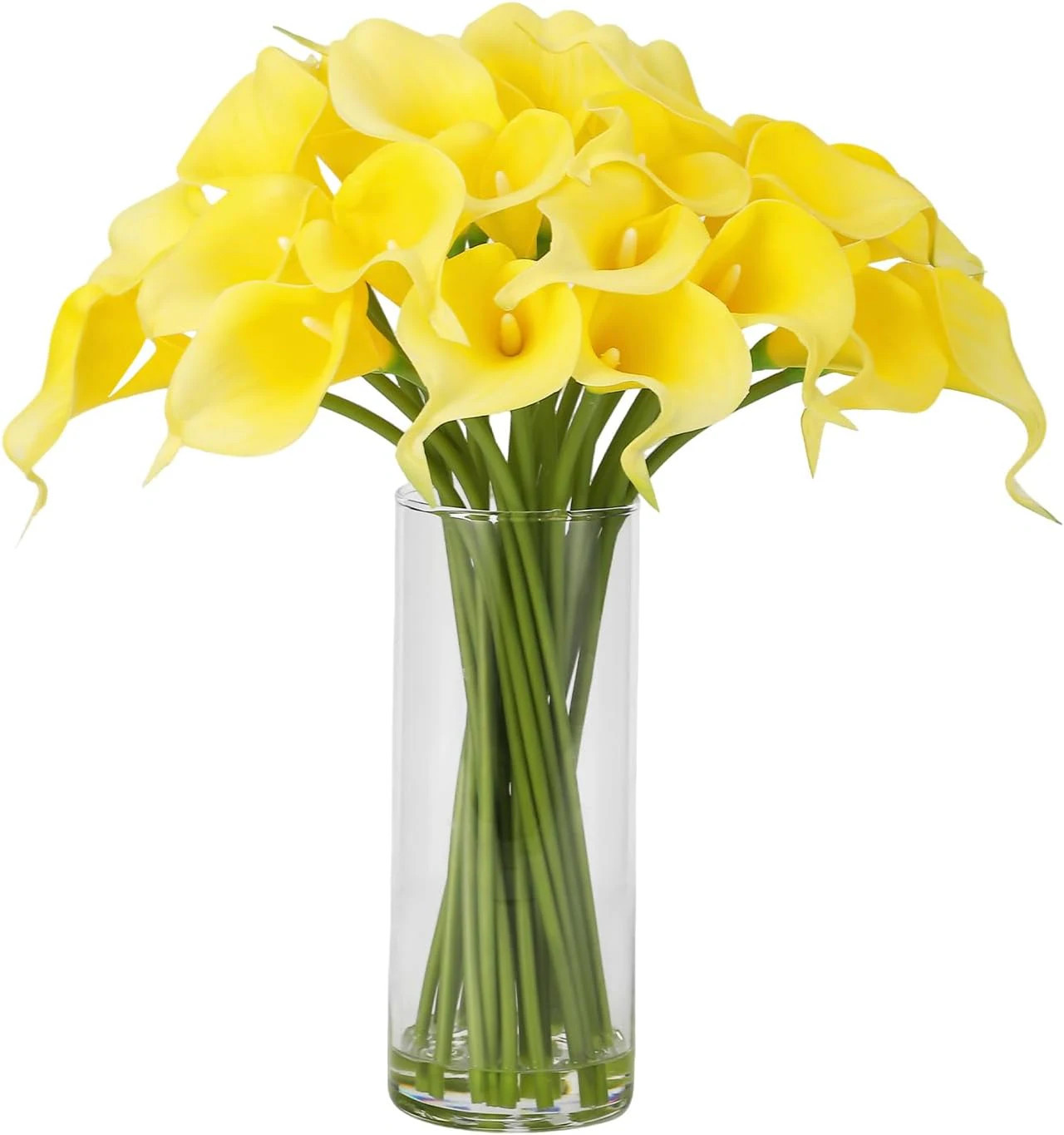 Garvee 24PCS Real Touch Calla Lilies with Vase and Faux Water Artificial Flowers for Home Office Decor one_size in Yellow | IWAN-PHK-37569T8N | Lowe's