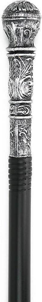 Skeleteen Antique Silver Walking Cane - Elegant Vintage Prop Stick Dress Pimp Canes Costume Acces... | Amazon (US)