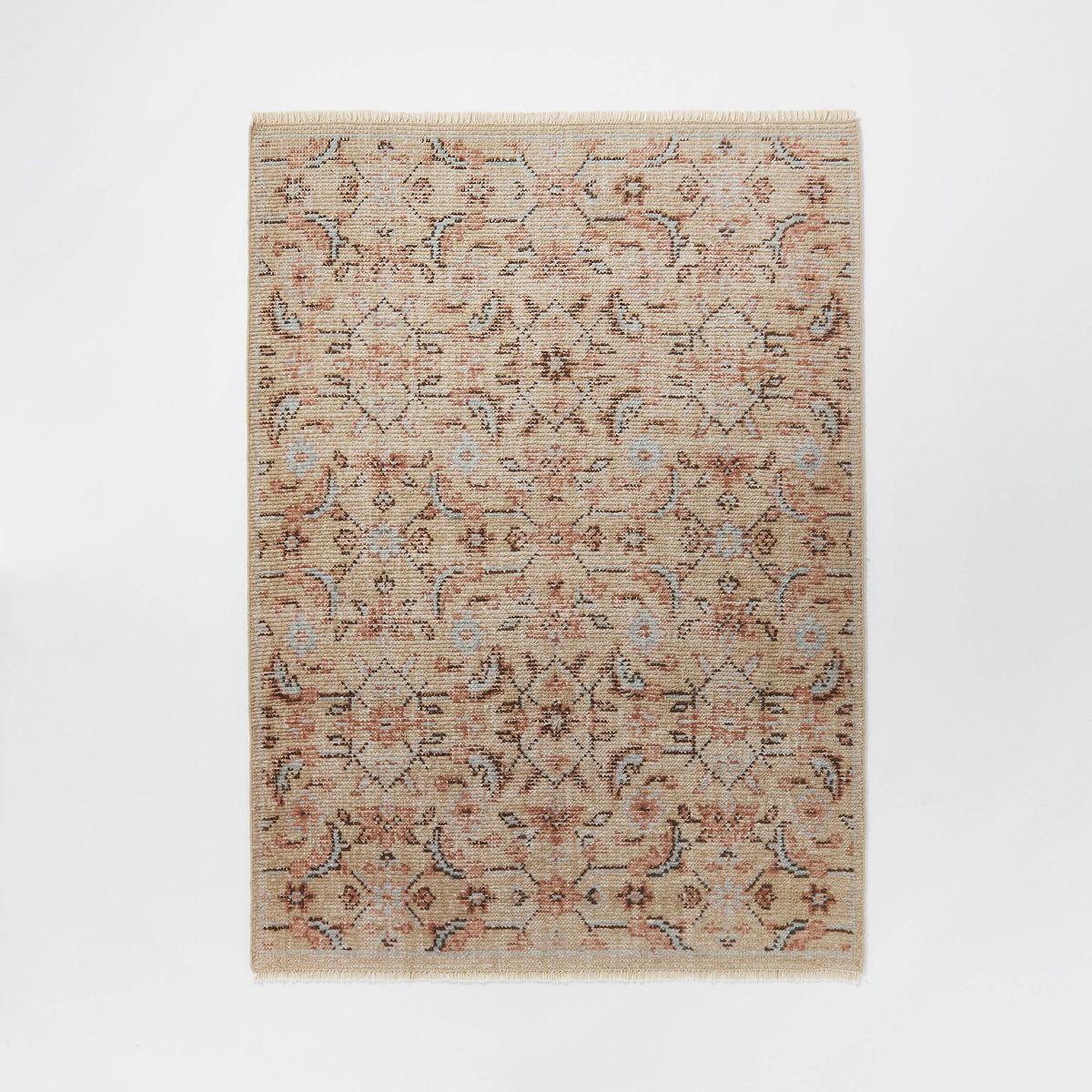 7'x10' Rockland Hand Knotted Distressed Persian Style Rug Ivory - Threshold™ designed with Stud... | Target