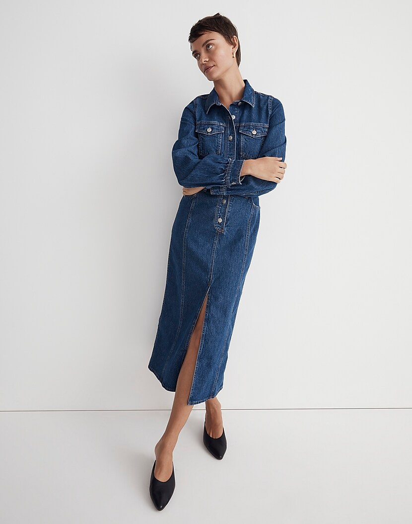 Denim Midi Shirtdress in Glissan Wash | Madewell