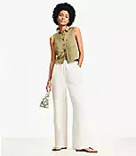 Pull On Straight Pants in Linen Blend | LOFT