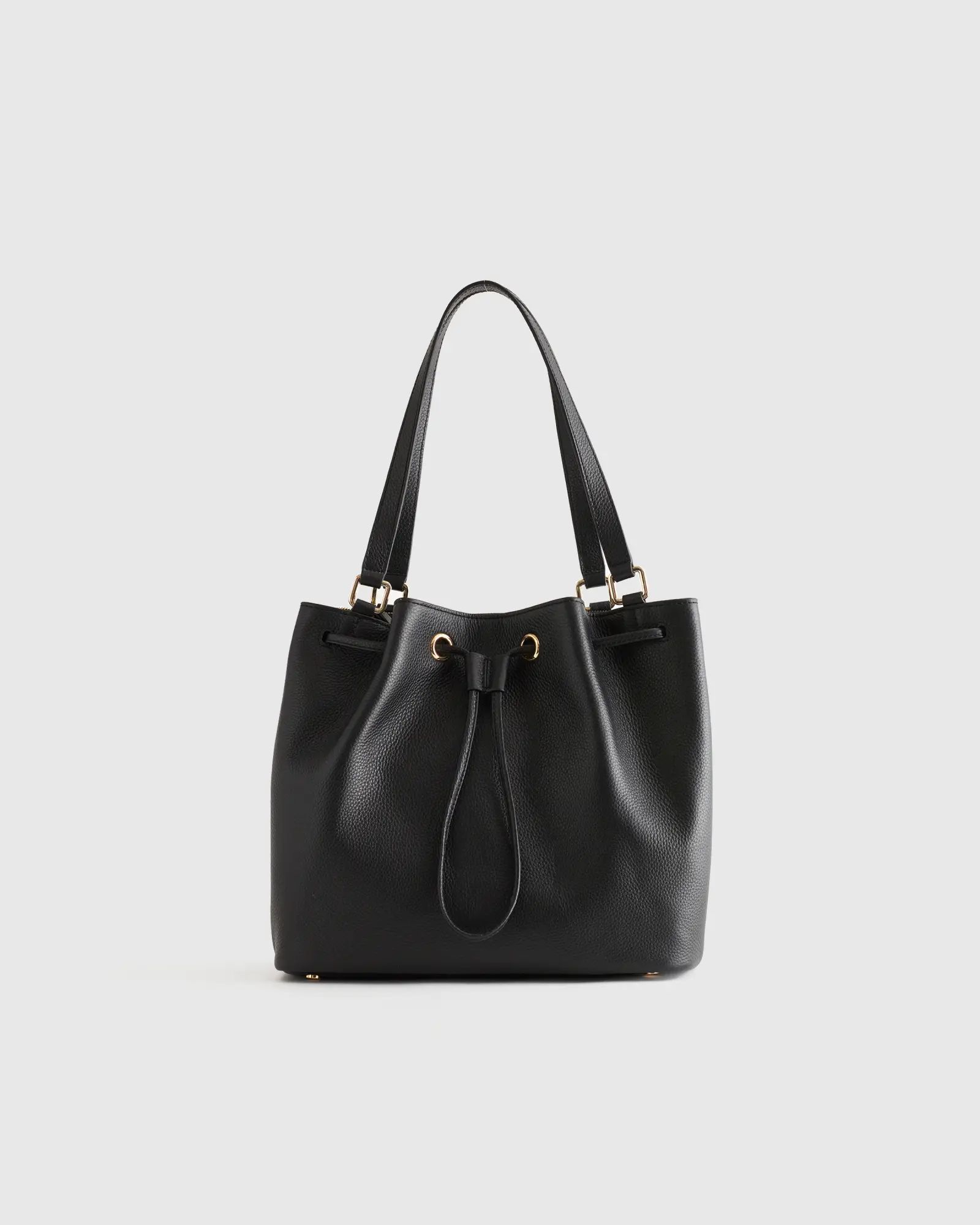 Italian Leather Triple Compartment Bucket Bag | Quince