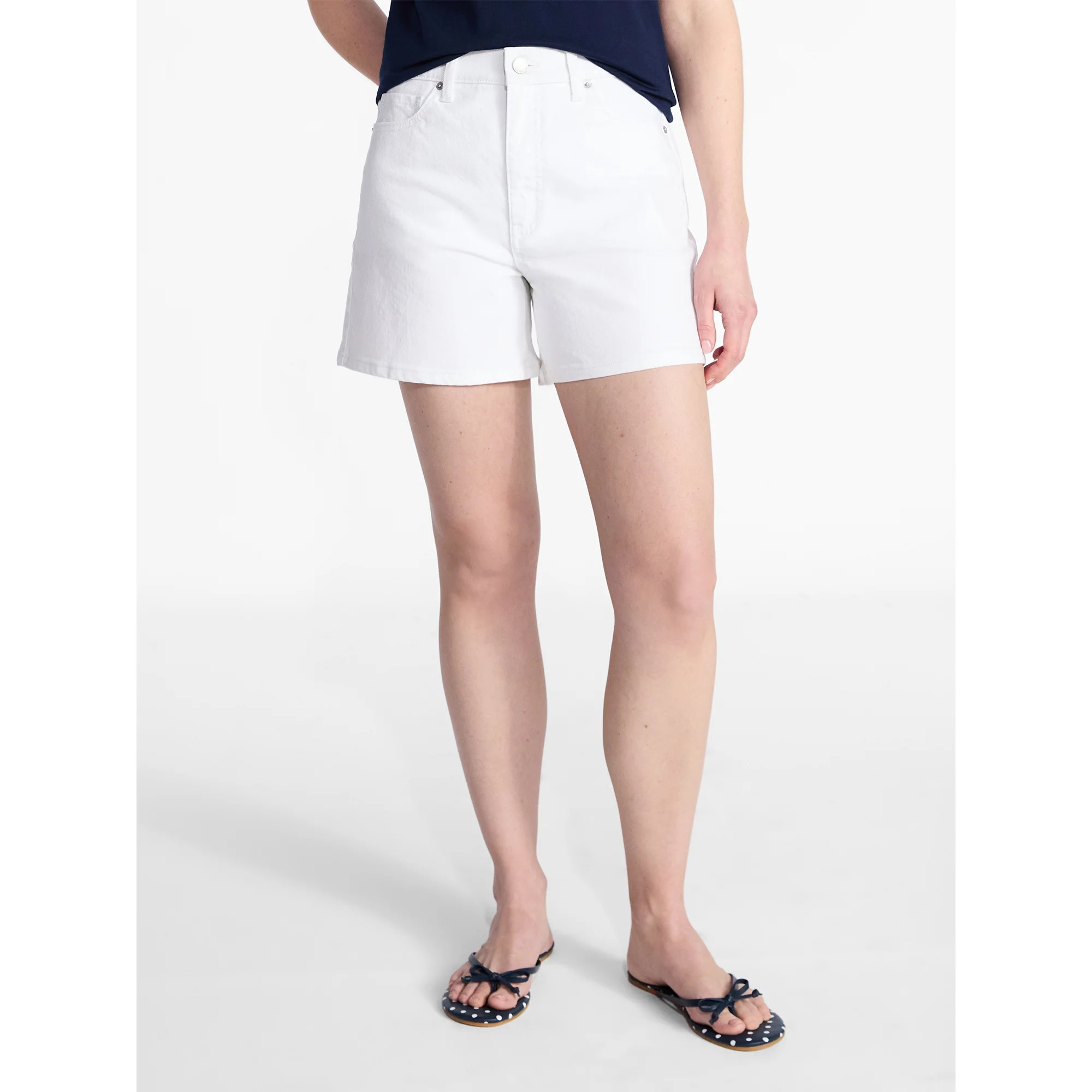 Time and Tru Women's High-Rise Denim Shorts, 5" Inseam, Sizes 0-22 | Walmart (US)