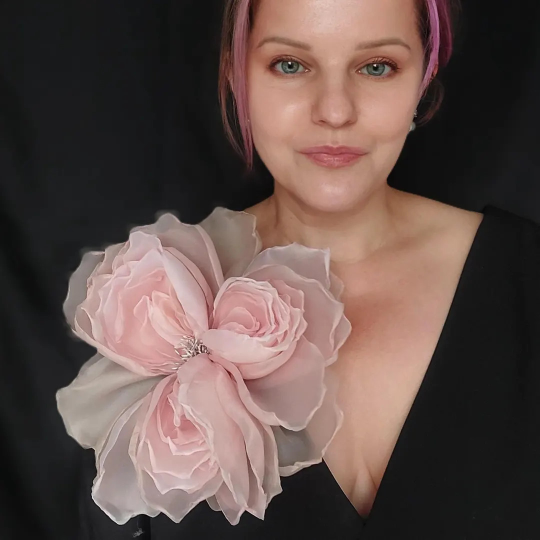 Large Light Pink Flower Brooch Large Light Pink Rose Brooch Giant Flower Fabric Flower Gift for W... | Etsy (US)