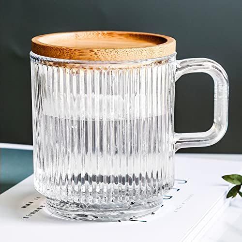 Glass Mugs, Glass Coffee Mug with Lid,Clear Glass Coffee Cups,Extra Large Glass Coffee Mug with l... | Amazon (US)