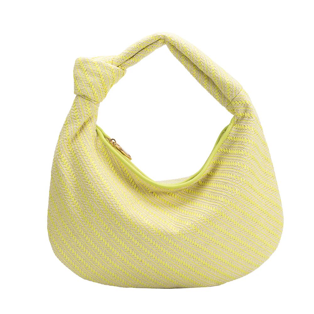 Yellow Cher Large Raffia Shoulder Bag | Melie Bianco | Melie Bianco