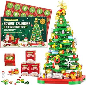 Advent Calendar 2025 Building Blocks Kit - Christmas Tree, 24 Days Countdown Toys Building Set wi... | Amazon (US)