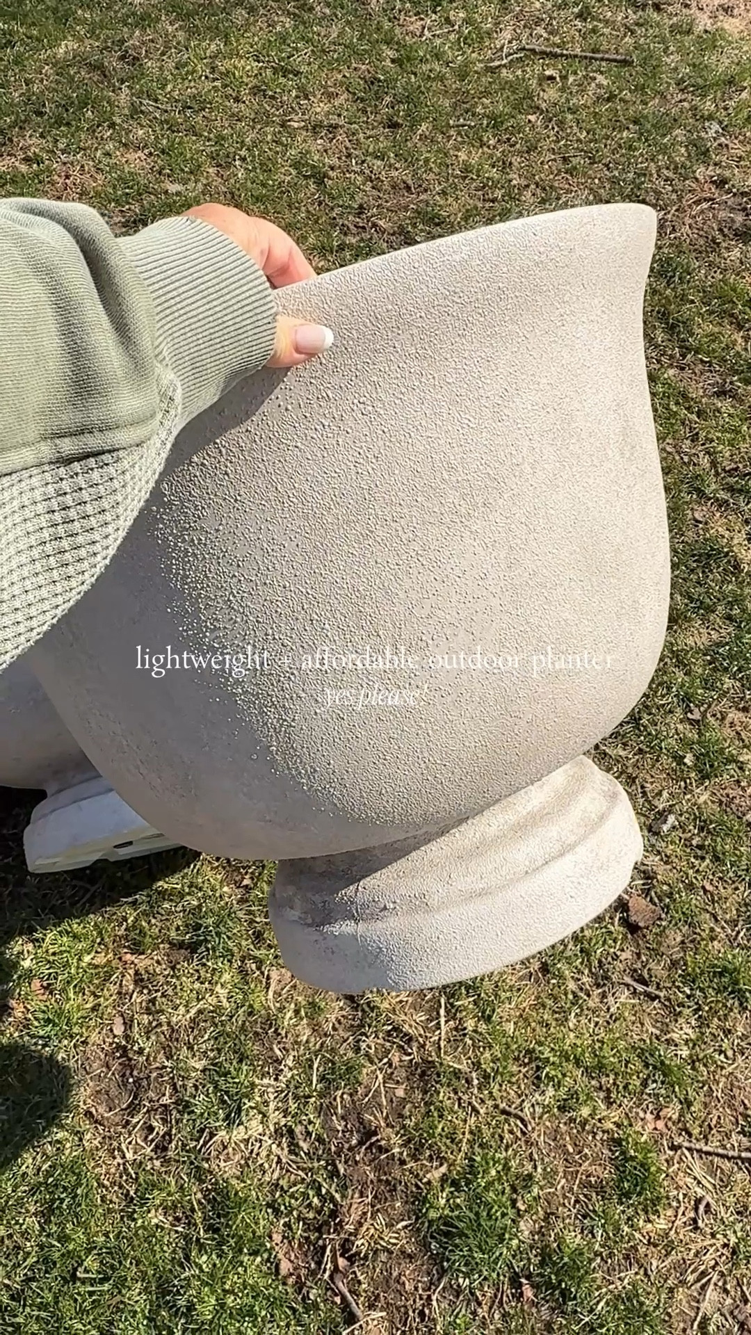 Hear those birds chirping? Spring is here.
These lightweight and affordable outdoor planters are a steal at under $29 each! I can’t wait to plant flowers in these. 🌸

20 inch Urn Planter | garden | patio | outdoor living | better homes & gardens | backyard | landscapingg


#LTKSeasonal #LTKHome #LTKSaleAlert