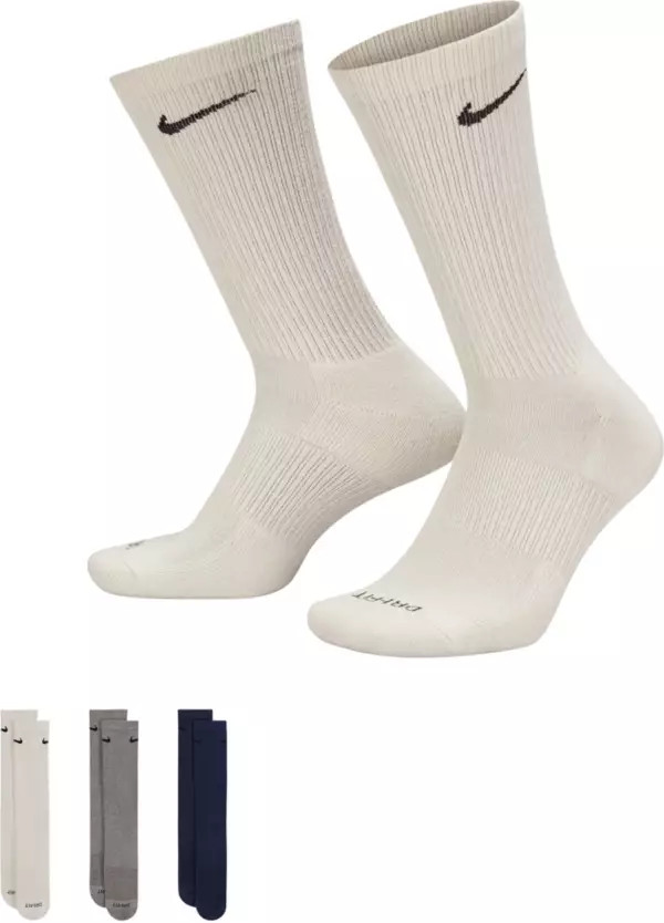 Nike Youth Dri-FIT Everyday Plus Cushion Crew Socks - 3 Pack | Dick's Sporting Goods