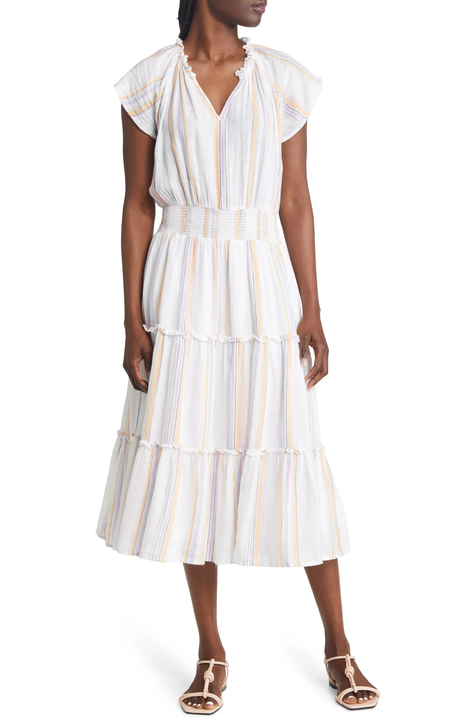 Rails Amellia Stripe Linen Blend Midi Dress | Nordstrom | Nordstrom