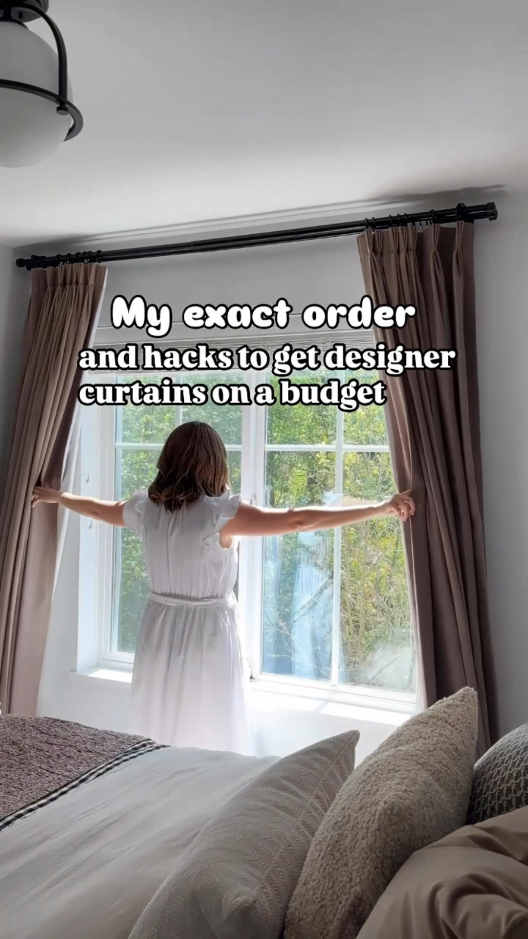 My exact curtain order and hacks! ❤️Designer curtains are one of those luxury decor features that can instantly elevate the look and feel of any room—but that doesn’t mean you want to pay designer prices to get the effect. I recently discovered @tailorvibe_official curtains and realized that, with a few smart choices, I could achieve the look of expensive custom drapery on a more reasonable budget. 

I opted for the triple pleat header with an extra thick, textured fabric for a high-end feel, had them memory trained to maintain those crisp vertical lines, and used adjustable hooks to make sure they skimmed the floor perfectly—no puddling. By hanging the rod as close to the ceiling as possible, I added height and dimension to the space, proving that luxury curtains don’t have to come with a luxury price tag. My color is Sepia Ebony.  

#tailorvibepartner #designercurtains #customcurtains #highendcurtains #highendinteriordesign #curtaintricks #curtainstyling #blackoutcurtains 


#LTKSaleAlert #LTKHome #LTKWatchNow