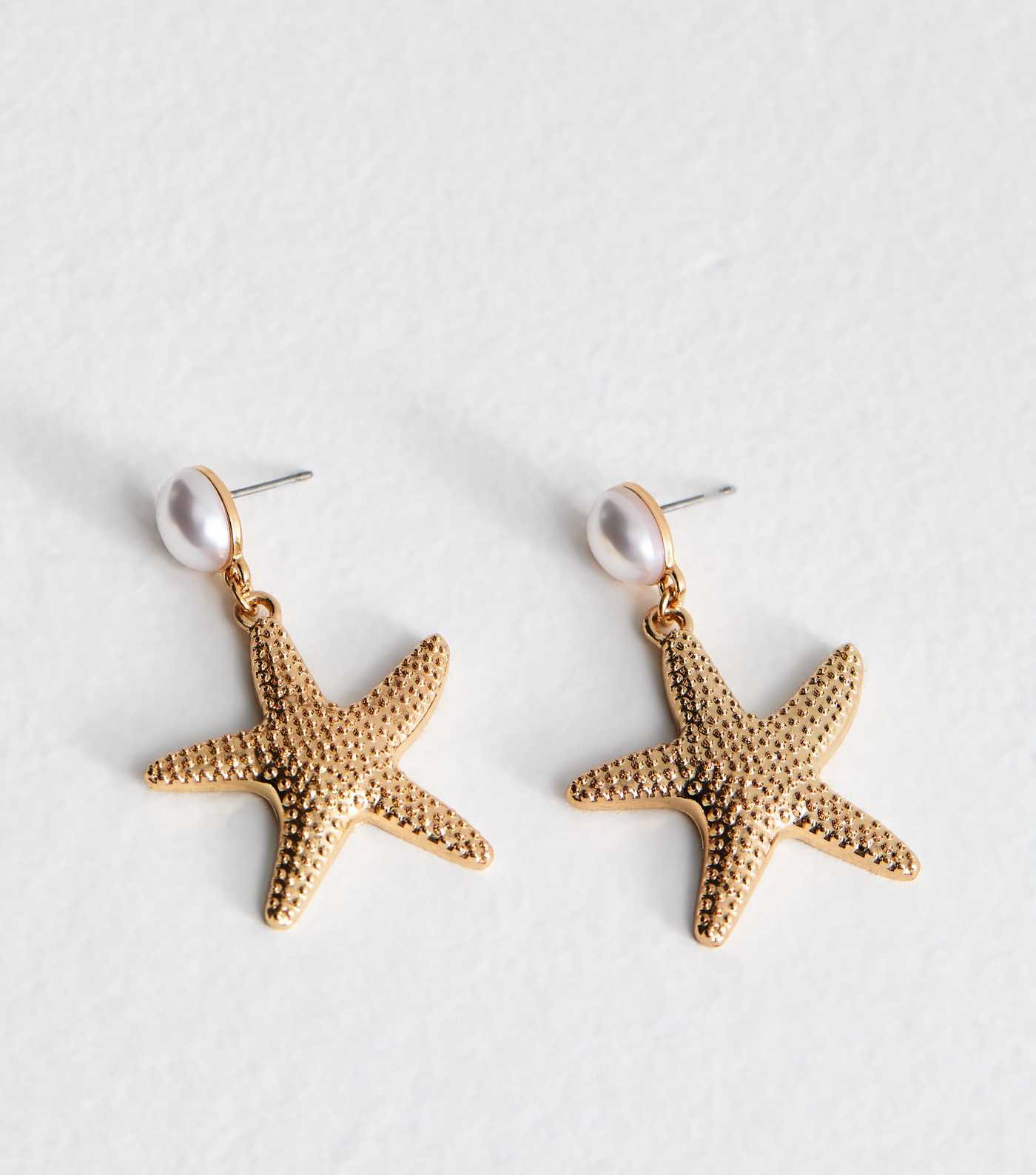 Gold Tone Faux Pearl Starfish Earrings | New Look | New Look (UK)