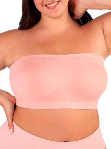 SHAPERMINT Strapless Bra, Wireless Non-Slip Bandeau, Convertible Straps, Molded Strapless Bras for Women S to Large Breasts Rose Tan | Amazon (US)