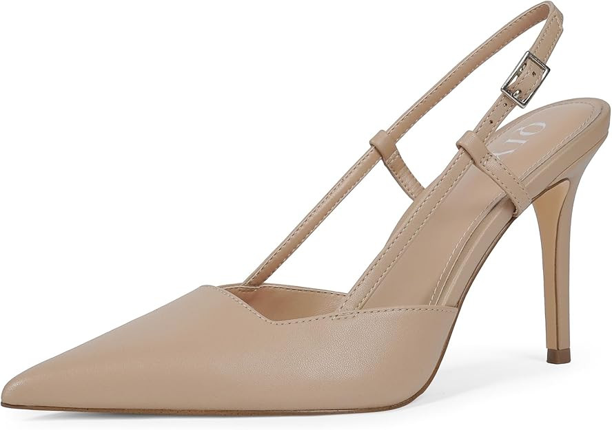 Closed Toe Slingback Heels Women Pumps Strappy Pointed Toe Stiletto Heels for Women Wedding Party... | Amazon (US)