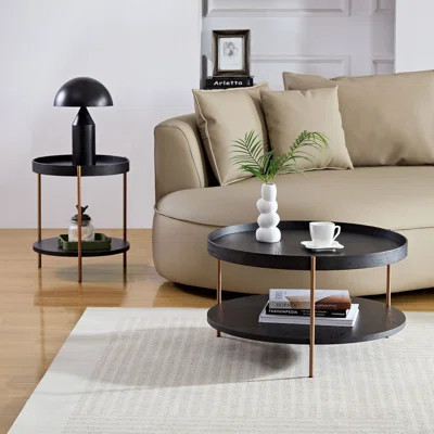 2-Piece Modern 2 tier Round Coffee Table Set | Wayfair North America