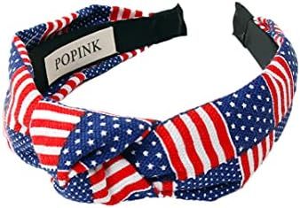 American Flag Knotted Headband with Patriotic Stars Stripes Turban Twist Hairbands USA Women Girl... | Amazon (US)