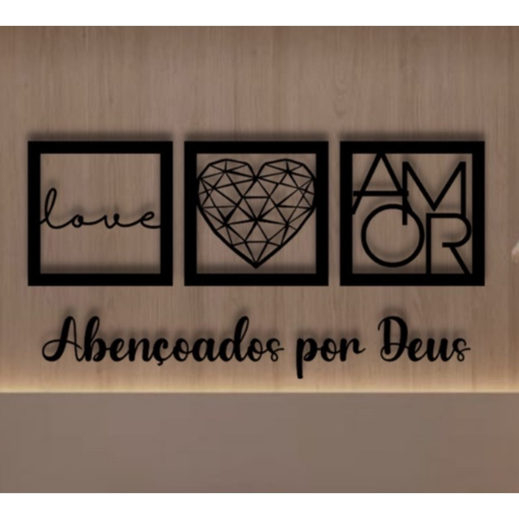 Frase Abençoado por Deus + Quadros em MDF PROMOÇÃO | Shopee (BR)