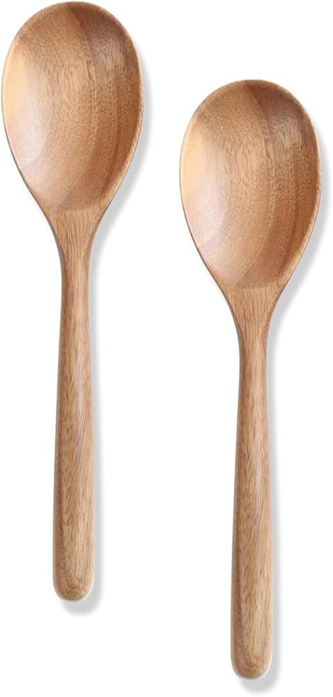 Kitchen Wooden Cooking Spoon, Solid Acacia Wood Serving Spoons for Mixing Stirring, Nonstick Kitc... | Amazon (US)